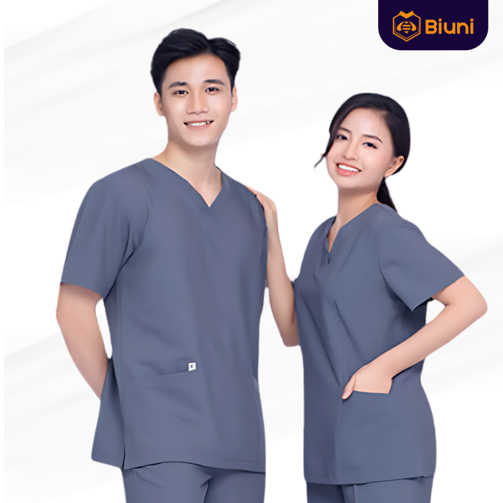 Đồng Phục Y Tế Blouse Xám Đẹp, Chuyên Nghiệp
